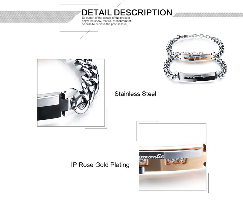 Wholesale 2018 New Fashion Stainless Steel Couples BraceletLovers TGSMB010 2