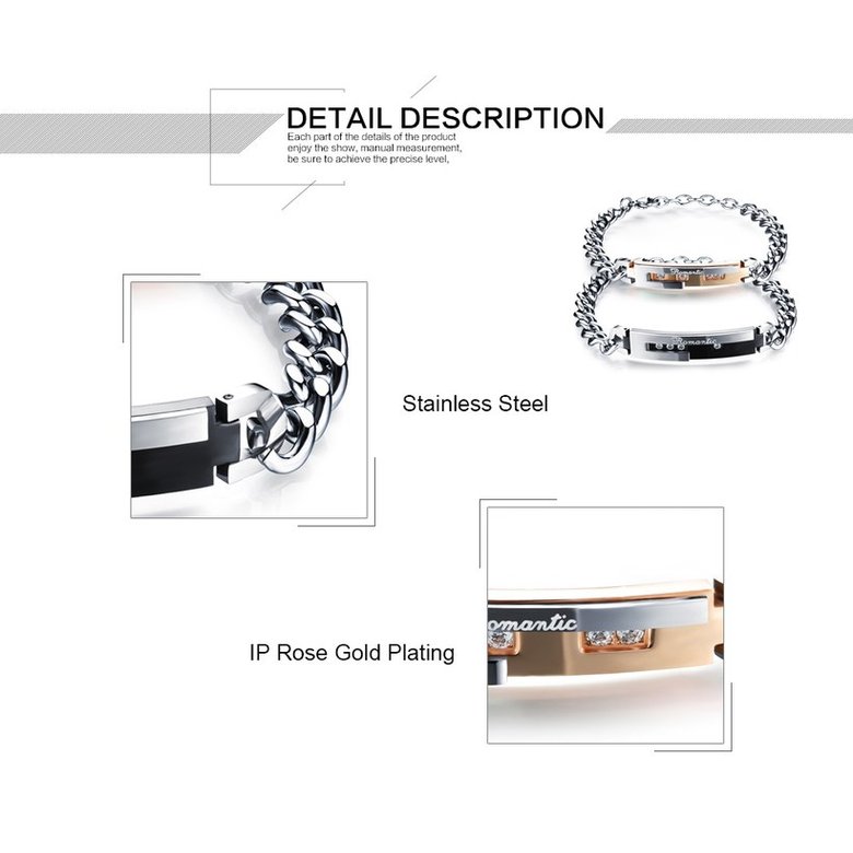 Wholesale 2018 New Fashion Stainless Steel Couples BraceletLovers TGSMB010 2