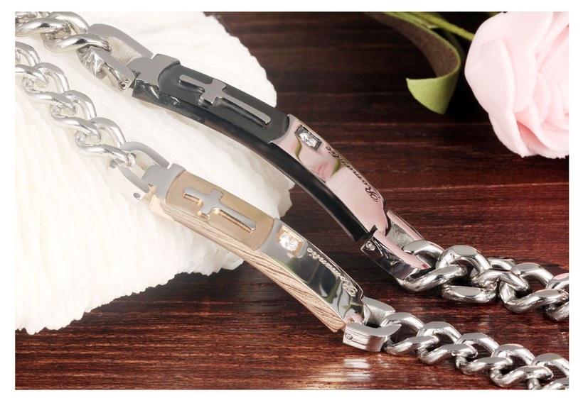 Wholesale 2018 New Fashion Stainless Steel Couples BraceletLovers TGSMB012 5