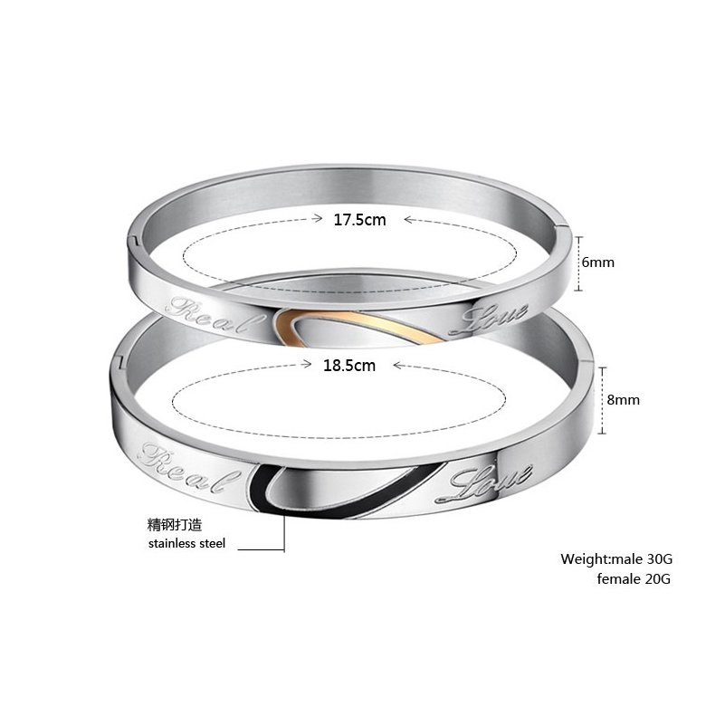Wholesale New Fashion Stainless Steel Couples BraceletLovers TGSMB046 0