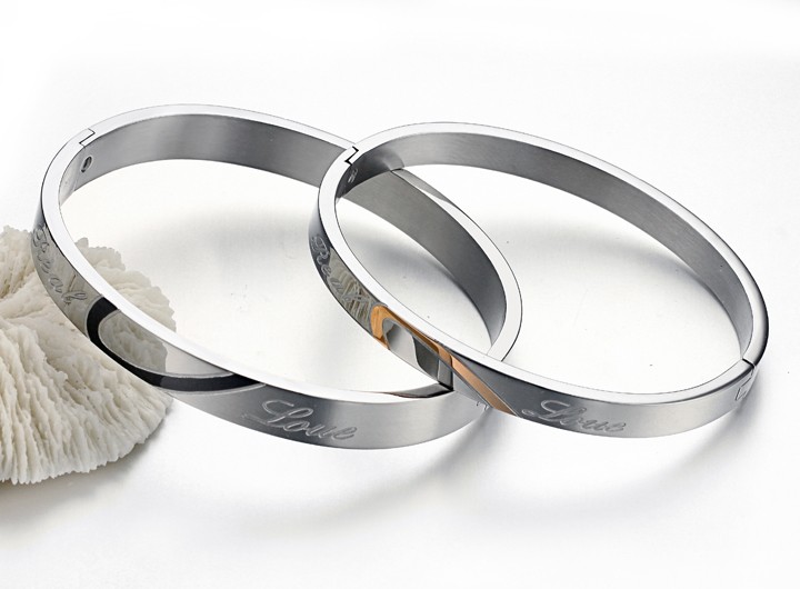 Wholesale New Fashion Stainless Steel Couples BraceletLovers TGSMB046 1