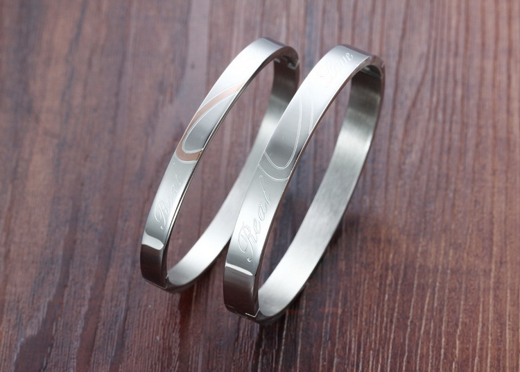 Wholesale New Fashion Stainless Steel Couples BraceletLovers TGSMB046 5