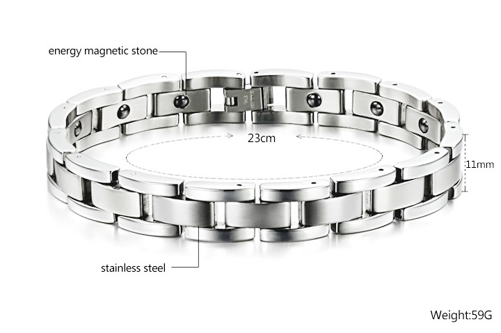Wholesale Fashion free shipping Stainless steel magnetic bracelet TGSMB052 3