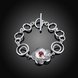 Wholesale Trendy Silver Geometric wreath Red Glass Bracelet TGSPB167 1 small