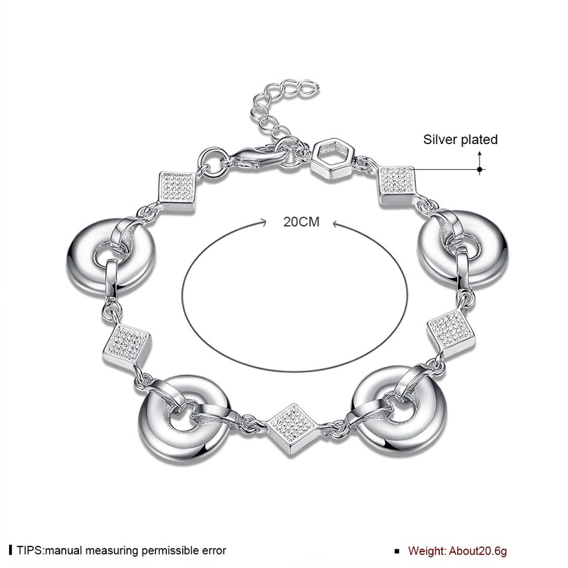 Wholesale Trendy Silver Round Bracelet TGSPB169 0
