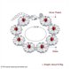 Wholesale Trendy Silver Plant 8 Flower Red Glass Bracelet TGSPB186 0 small