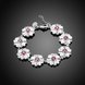 Wholesale Trendy Silver Plant 8 Flower Red Glass Bracelet TGSPB186 1 small