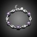 Wholesale Trendy Silver Geometric Purple Glass Bracelet TGSPB194 1 small