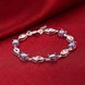 Wholesale Trendy Silver Geometric Purple Glass Bracelet TGSPB194 2 small