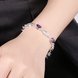 Wholesale Trendy Silver Geometric Purple Glass Bracelet TGSPB194 3 small