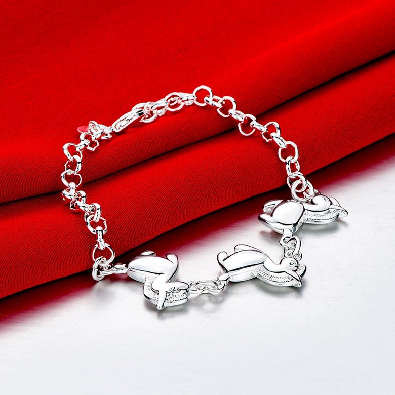 Wholesale Classic Animal Galloping Horse Silver Bracelet TGSPB204 1