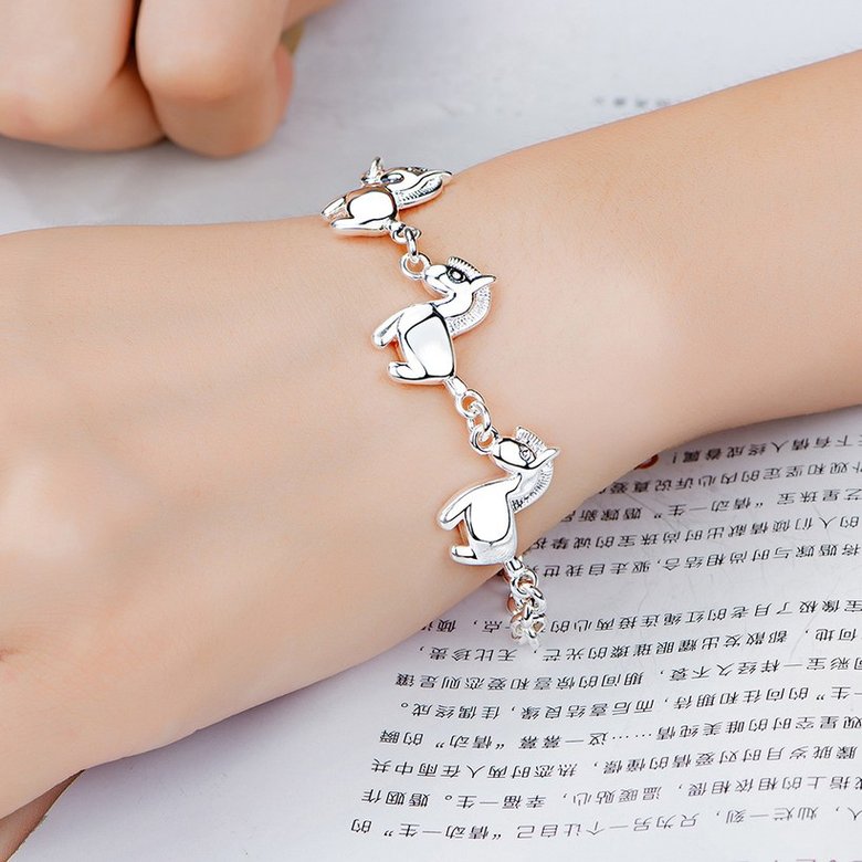 Wholesale Classic Animal Galloping Horse Silver Bracelet TGSPB204 2