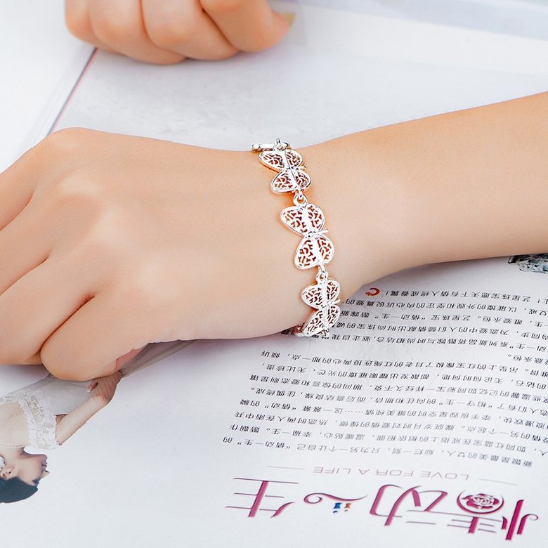 Wholesale Classic Silver Insect Butterfly Bracelet TGSPB214 2