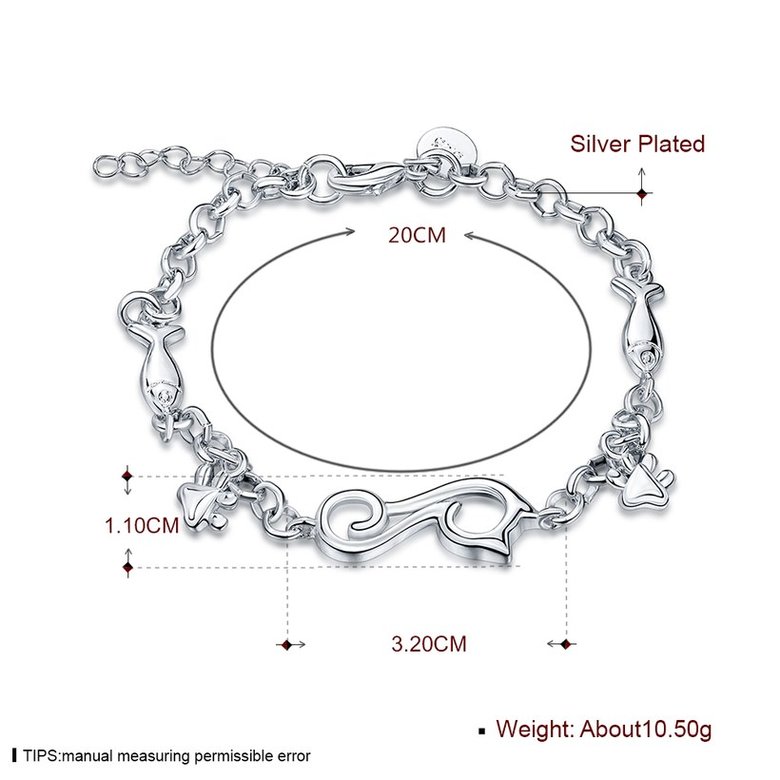 Wholesale Classic Silver Animal CatFish Bracelet TGSPB216 0