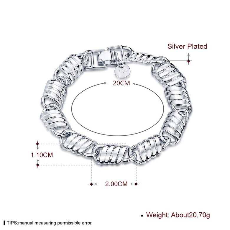 Wholesale Classic Silver Spring chains Lock Bracelet TGSPB218 0