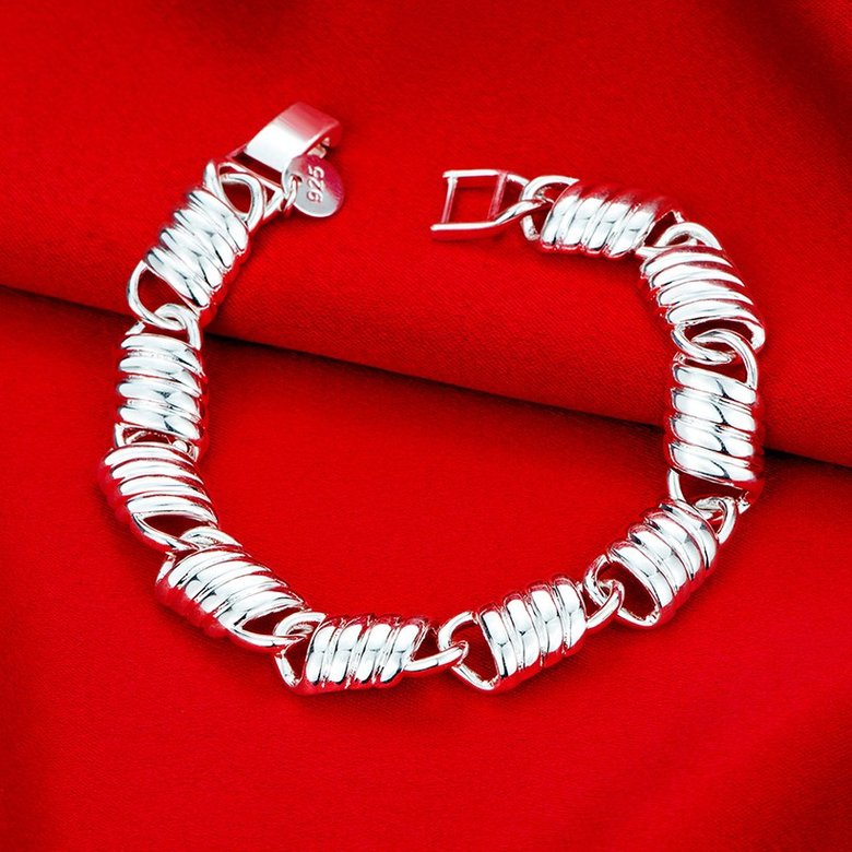 Wholesale Classic Silver Spring chains Lock Bracelet TGSPB218 2