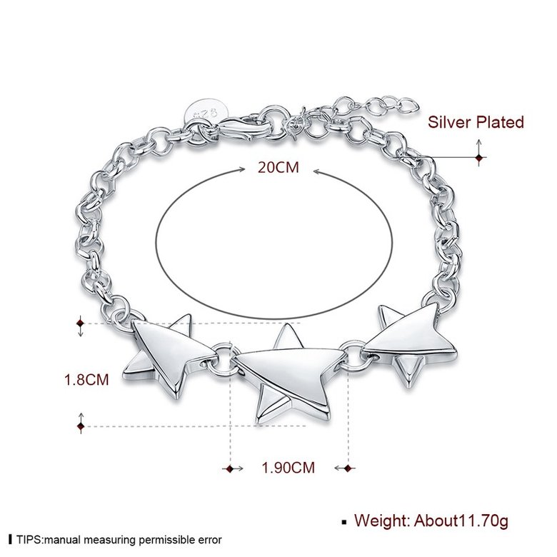 Wholesale Classic Silver Star Bracelet TGSPB231 0