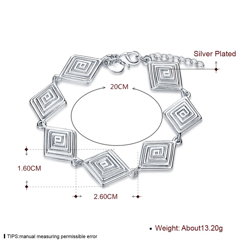 Wholesale Trendy Silver Geometric Bracelet TGSPB263 0