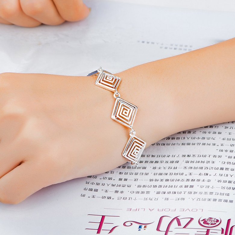 Wholesale Trendy Silver Geometric Bracelet TGSPB263 3