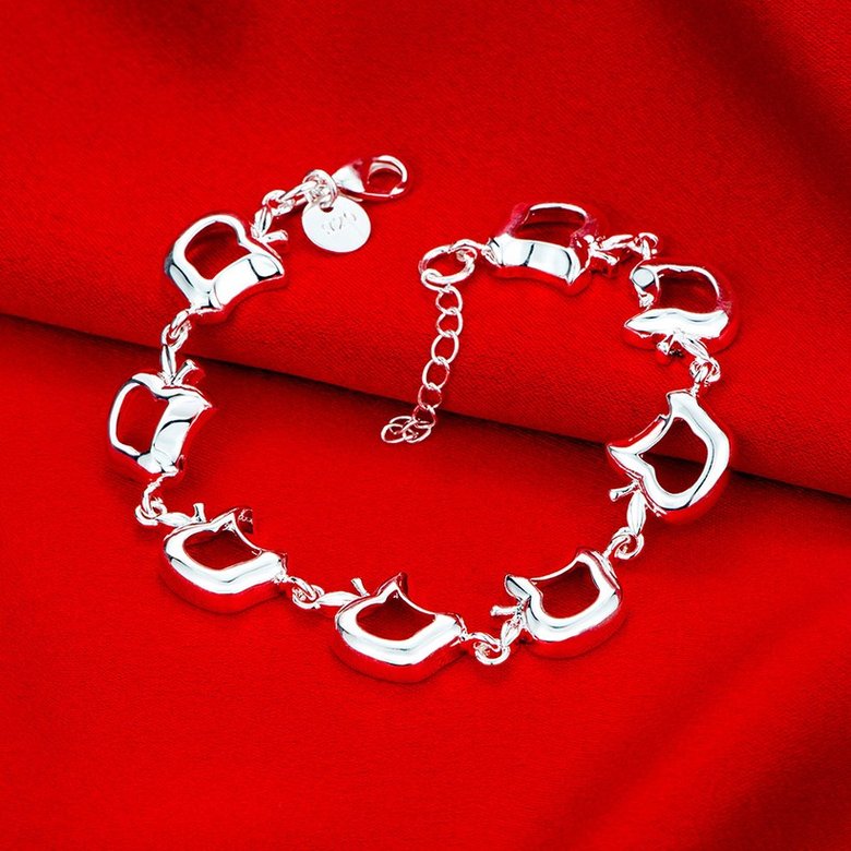 Wholesale Trendy Silver Plant Apple Bracelet TGSPB271 2