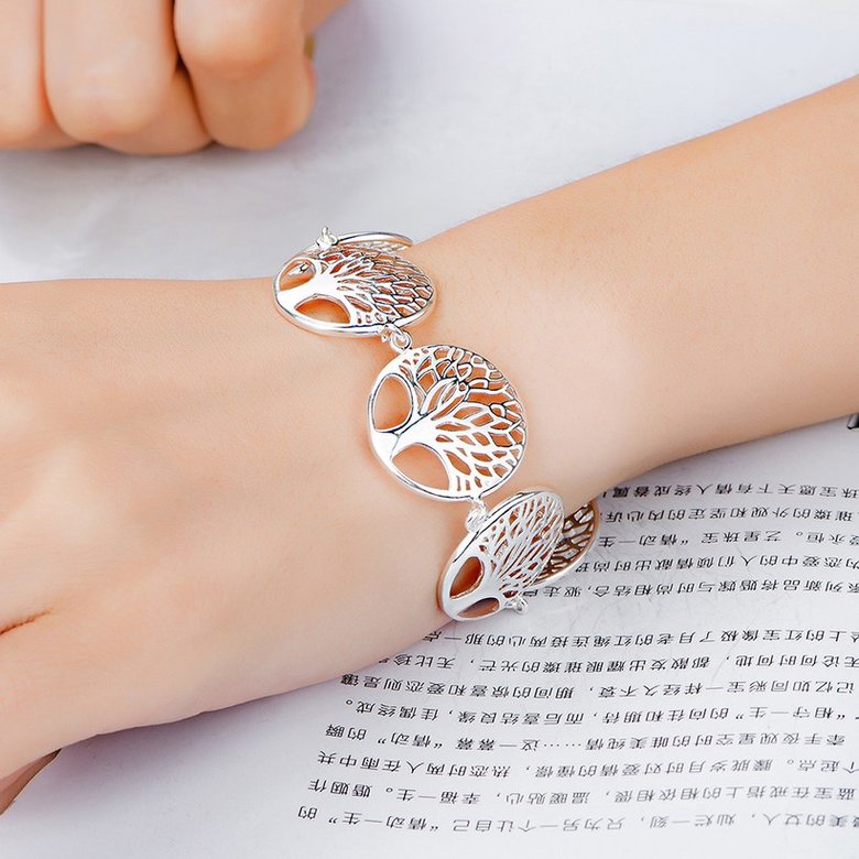 Wholesale Trendy Silver Tree of Life Bracelet TGSPB279 3