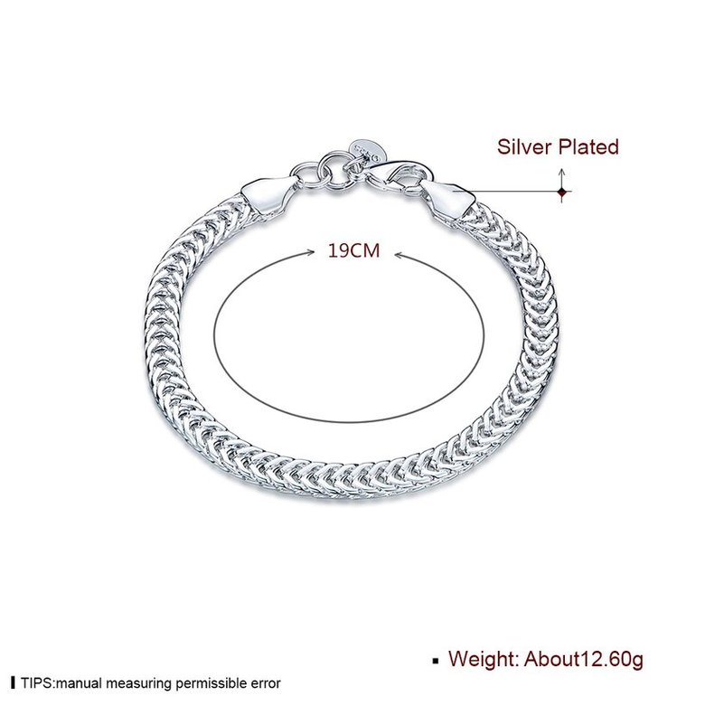 Wholesale Fashion Flat snake bone Silver Bracelet TGSPB291 0