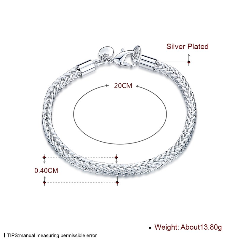 Wholesale Round Fashion Silver Bracelet TGSPB297 0