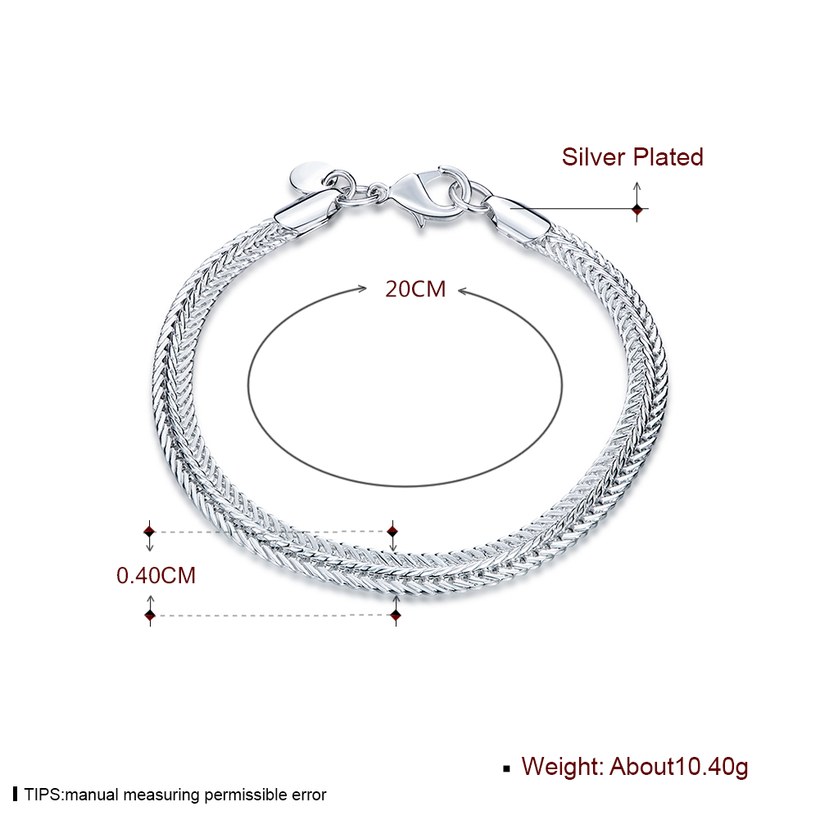 Wholesale Fashion Flat snake bone Silver Bracelet TGSPB299 0