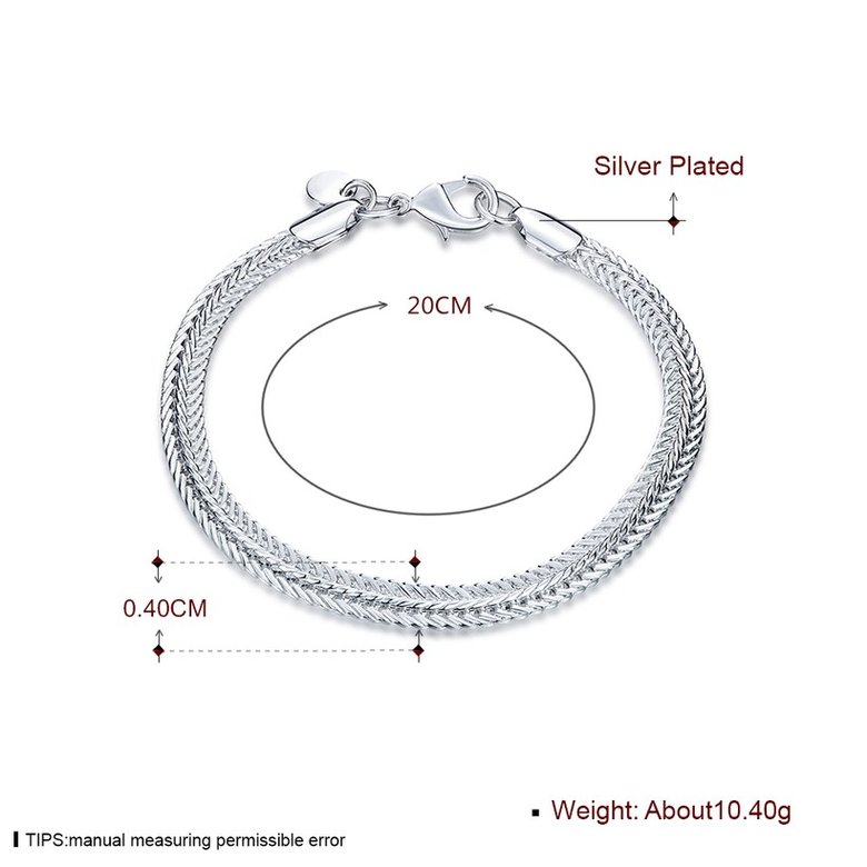 Wholesale Fashion Flat snake bone Silver Bracelet TGSPB299 0