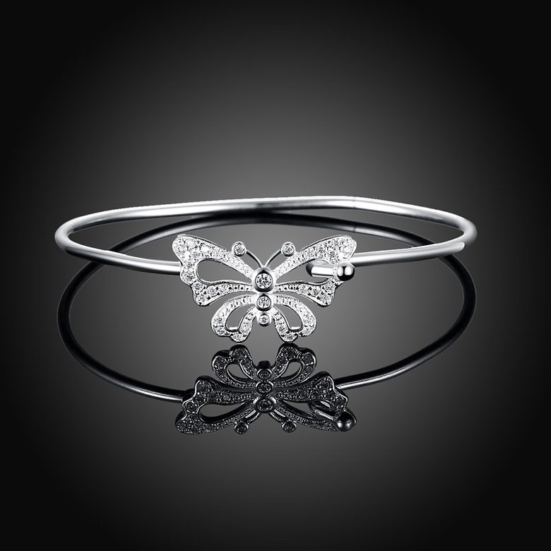 Wholesale Trendy Silver Insect White CZ Bangle&Cuff TGSPB314 1