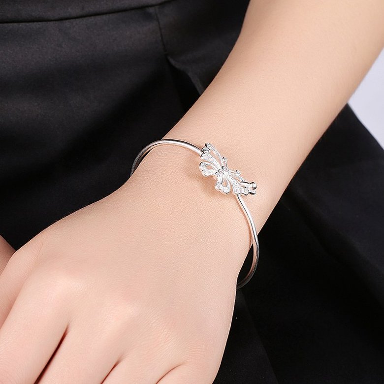 Wholesale Trendy Silver Insect White CZ Bangle&Cuff TGSPB314 3