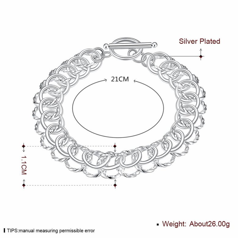 Wholesale Classic Silver Round Bracelet TGSPB369 1