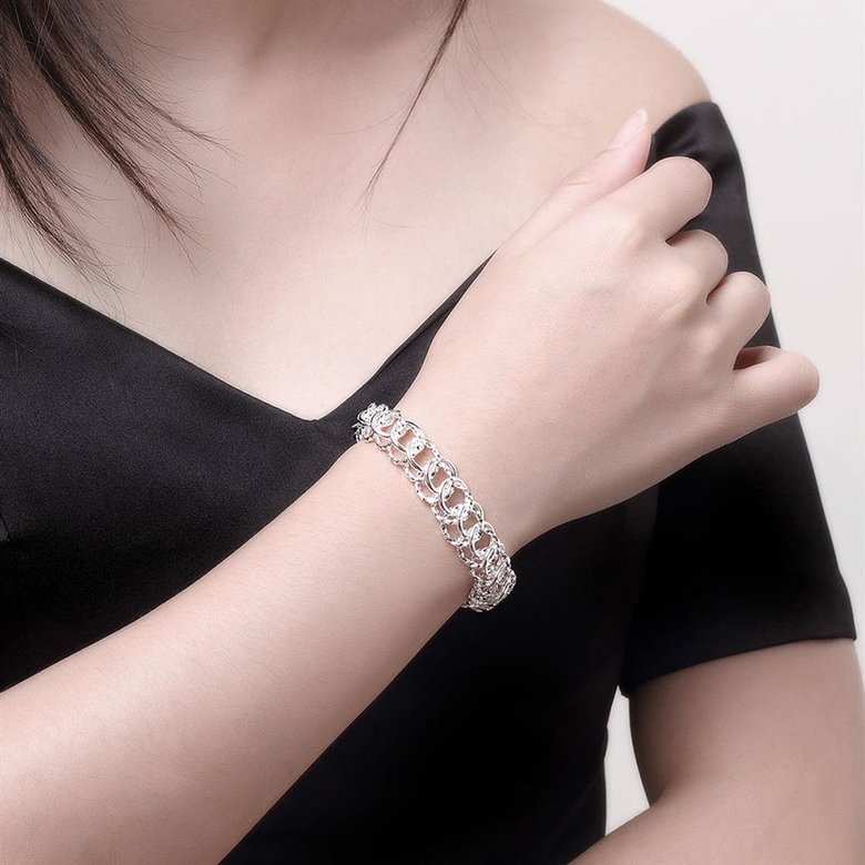 Wholesale Classic Silver Round Bracelet TGSPB369 3