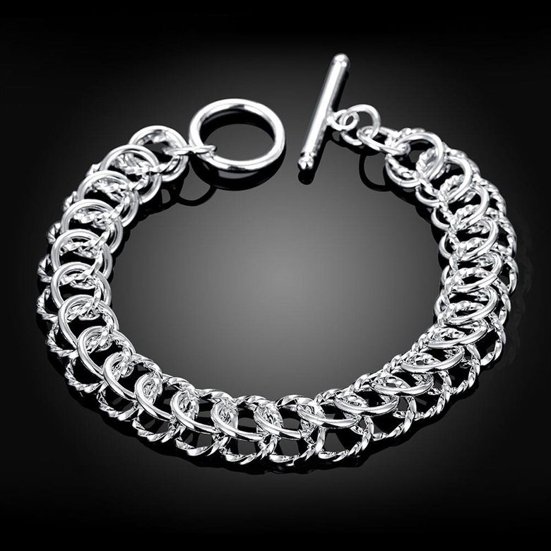 Wholesale Classic Silver Round Bracelet TGSPB369 4