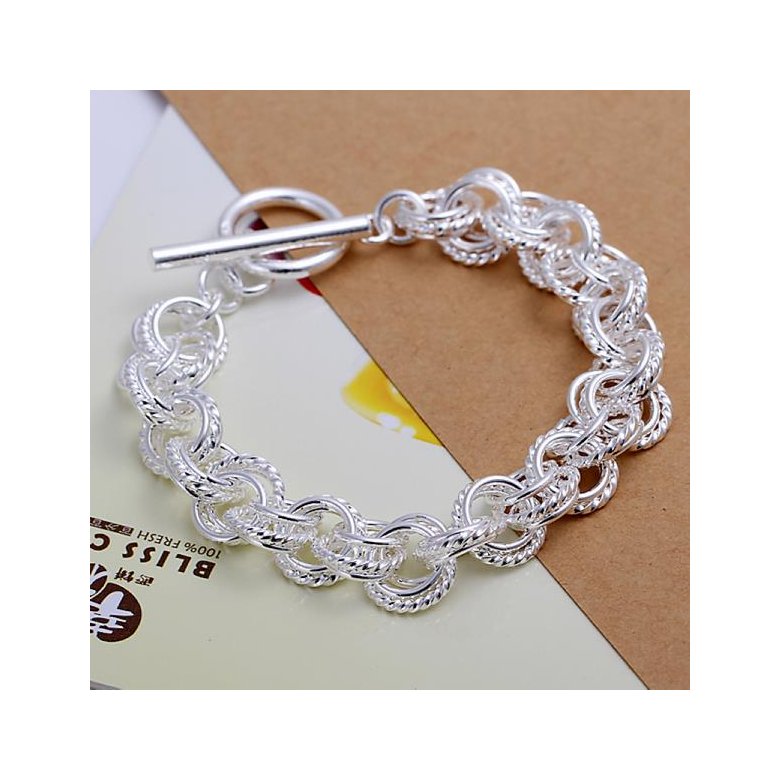Wholesale Trendy Silver Round Bracelet TGSPB372 2