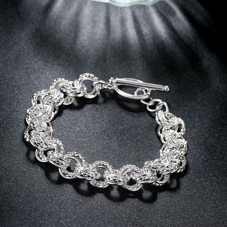 Wholesale Trendy Silver Round Bracelet TGSPB372 3
