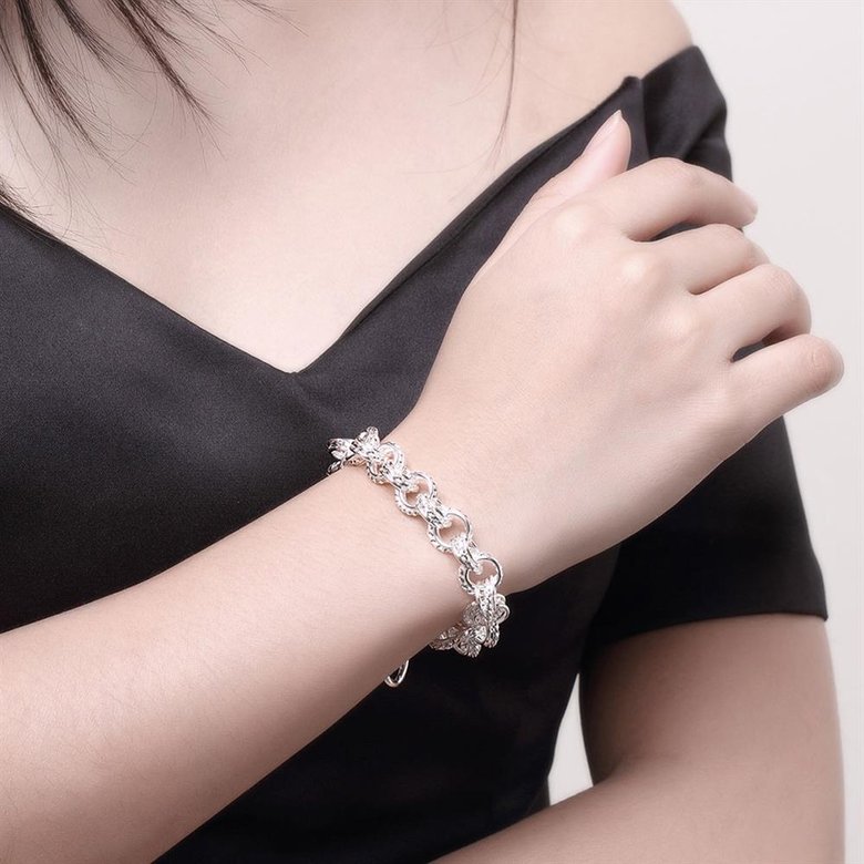 Wholesale Trendy Silver Round Bracelet TGSPB372 4