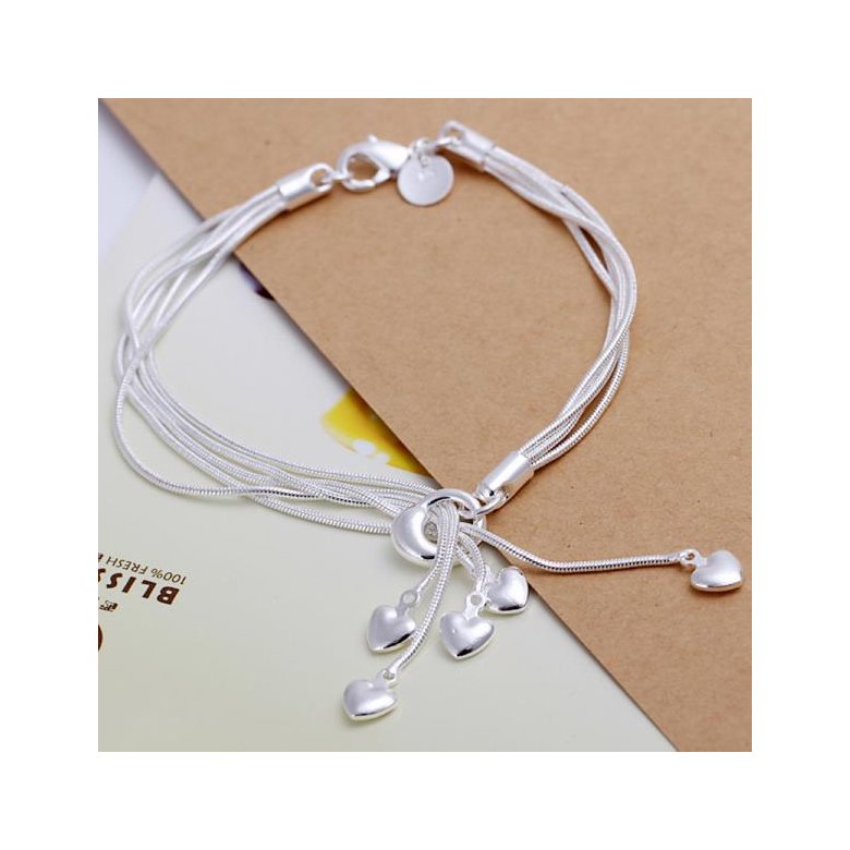 Wholesale Classic Silver Heart Bracelet TGSPB417 0