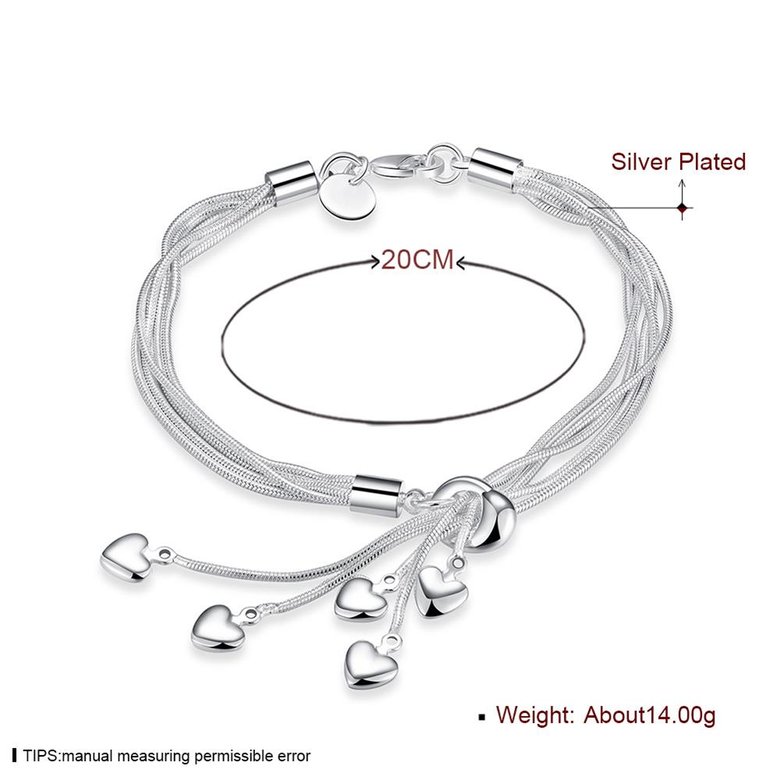 Wholesale Classic Silver Heart Bracelet TGSPB417 1