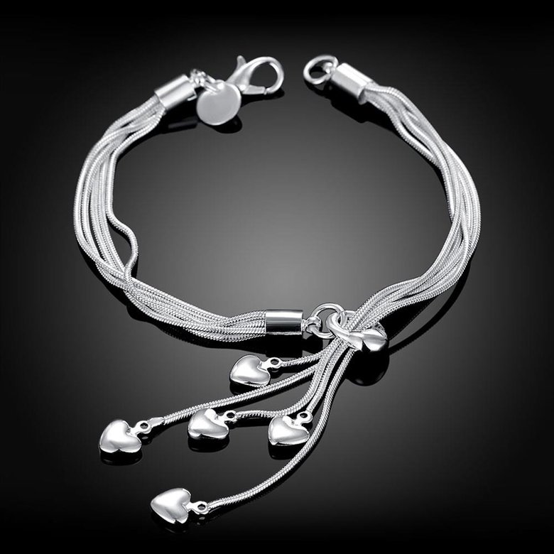 Wholesale Classic Silver Heart Bracelet TGSPB417 2