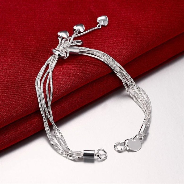 Wholesale Classic Silver Heart Bracelet TGSPB417 3