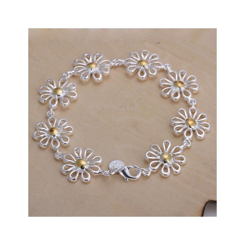 Wholesale Romantic Silver Plant Bracelet TGSPB419 0