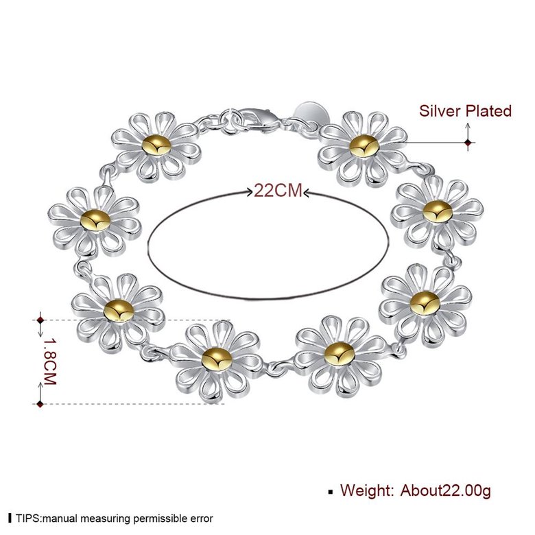 Wholesale Romantic Silver Plant Bracelet TGSPB419 1