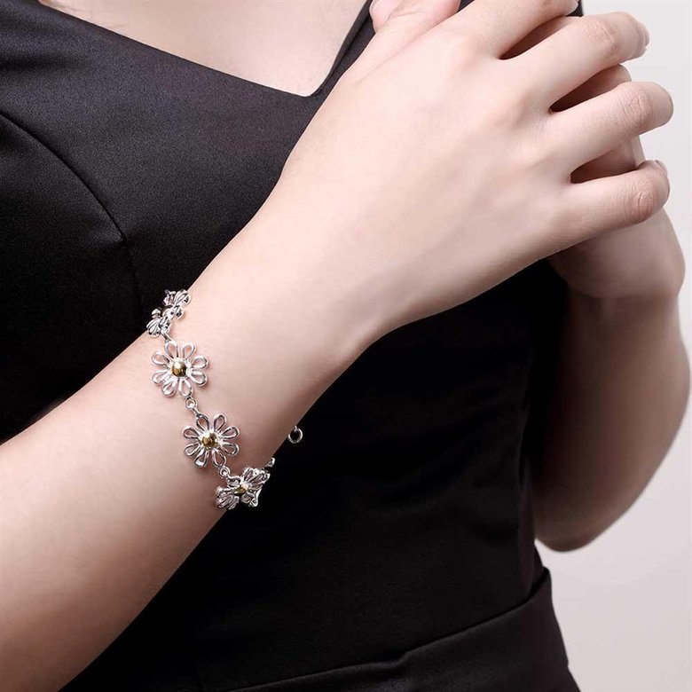 Wholesale Romantic Silver Plant Bracelet TGSPB419 3