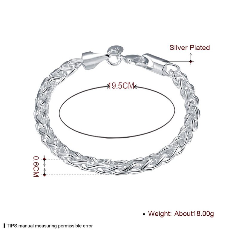 Wholesale Classic Silver Round Bracelet TGSPB421 4