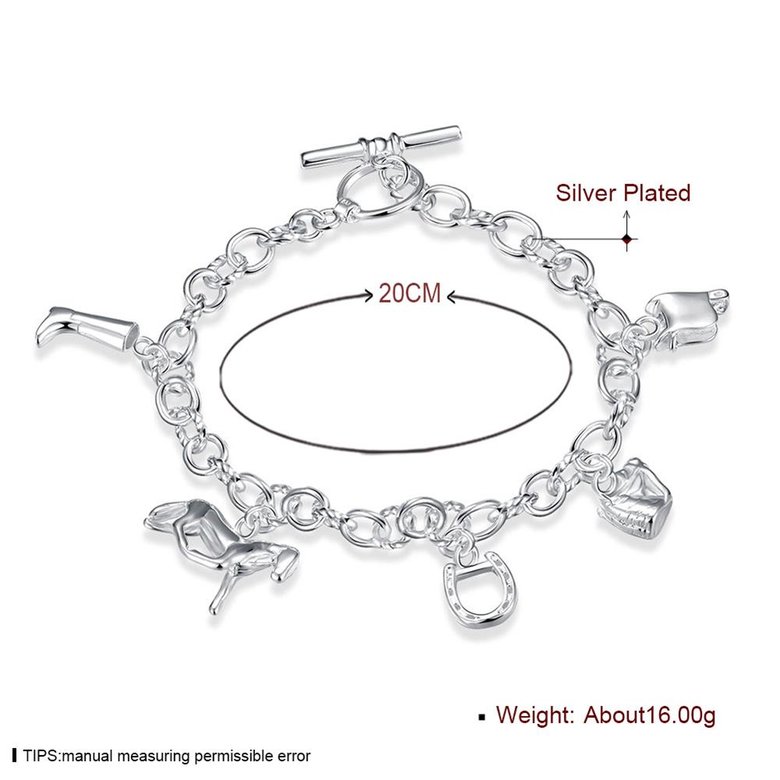 Wholesale Romantic Silver Heart Bracelet TGSPB427 1