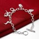 Wholesale Romantic Silver Heart Bracelet TGSPB427 3 small