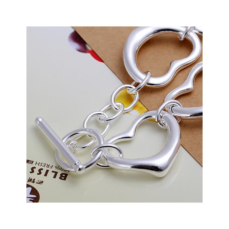 Wholesale Romantic Silver Heart Bracelet TGSPB062 0