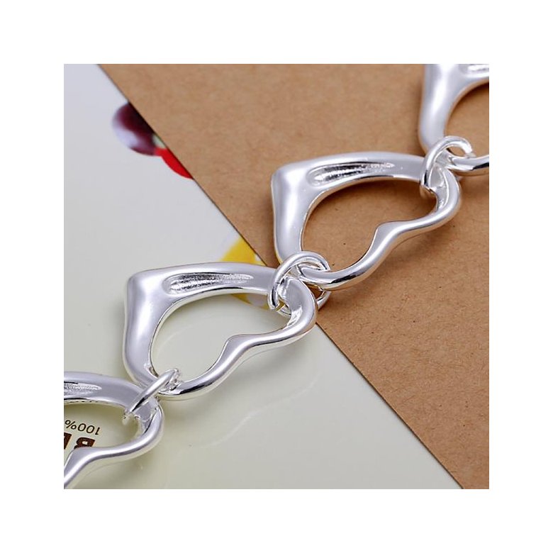 Wholesale Romantic Silver Heart Bracelet TGSPB062 2