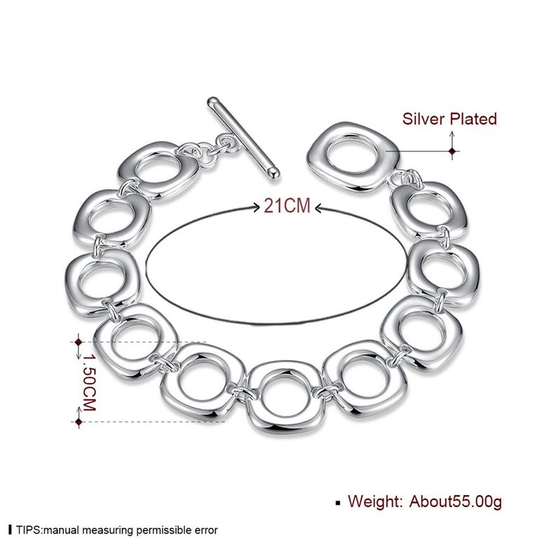 Wholesale Romantic Silver Geometric Bracelet TGSPB064 1